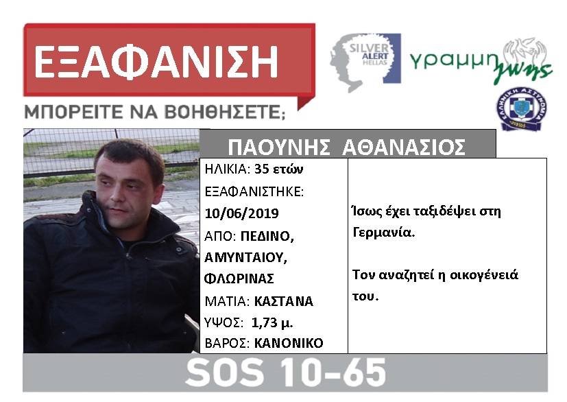 Συναγερμός στη Φλώρινα για την εξαφάνιση 35χρονου