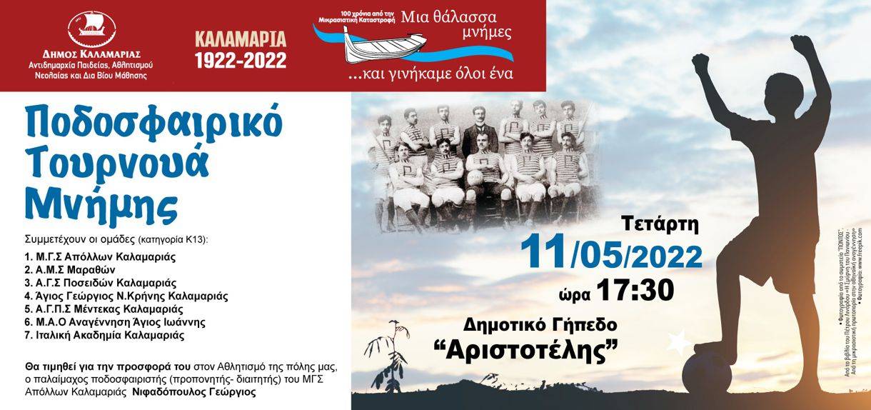 Ποδοσφαιρικό Τουρνουά μνήμης στο δήμο Καλαμαριάς