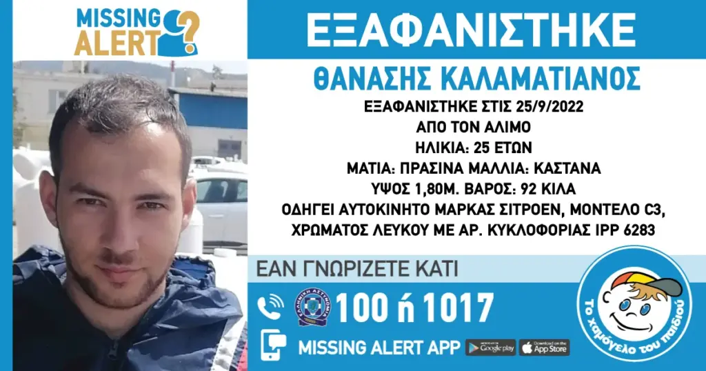 Χαμόγελο του Παιδιού: Συναγερμός για την εξαφάνιση 25χρονου στον Άλιμο