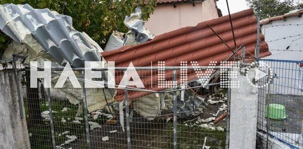 Ηλεία: Καταστροφικός ανεμοστρόβιλος – Προκλήθηκαν ζημιές σε σπίτια, ξεριζώθηκαν δέντρα