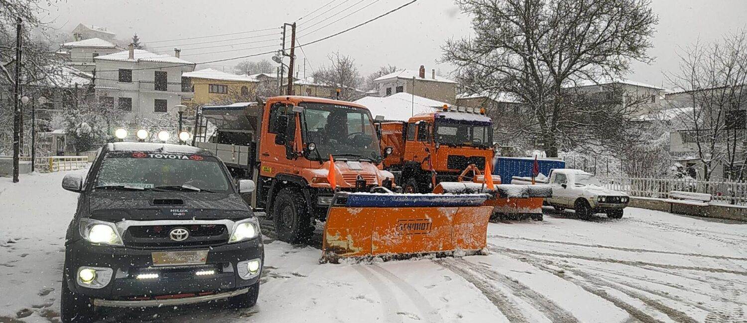Θέρμη: Το έστρωσε σε Λιβάδι και Περιστερά - Ανοιχτό το οδικό δίκτυο