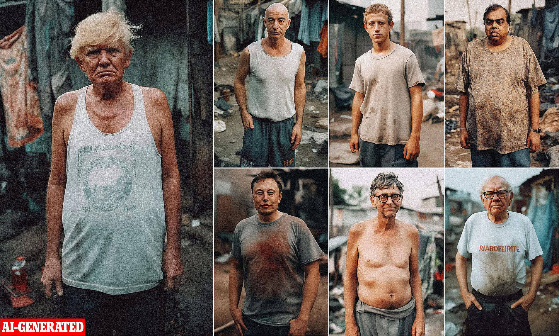 Έτσι θα ήταν Γκέιτς, Τραμπ, Μασκ, Μπέζος ως φτωχοί – Οι εικόνες που έγιναν viral