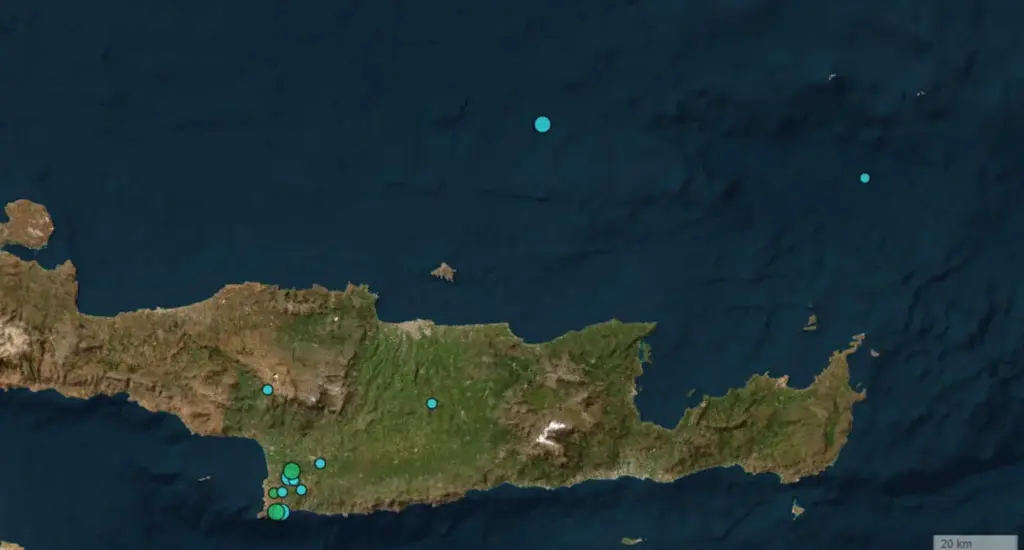 Σεισμός 3,5 ρίχτερ στο Ηράκλειο με επίκεντρο τη θάλασσα