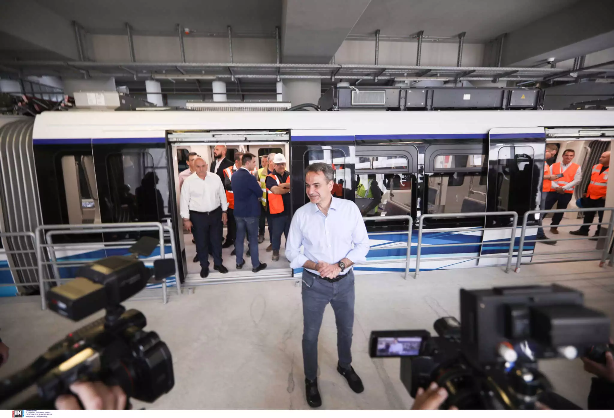 Μετρό Θεσσαλονίκης: Στο δοκιμαστικό δρομολόγιο ο Μητσοτάκης