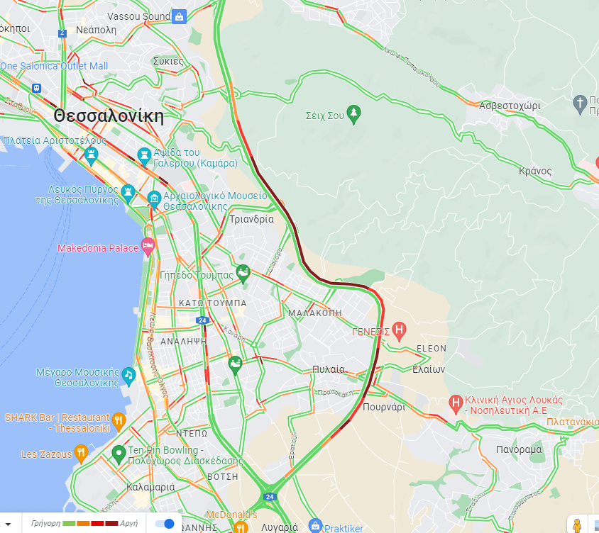 Θεσσαλονίκη: Αυξημένη κίνηση και μποτιλιάρισμα στην Περιφερειακή οδό