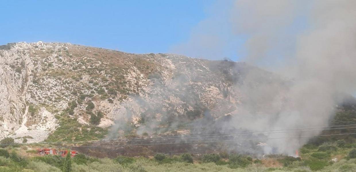 Συναγερμός στην Κεφαλονιά - Φωτιά σε αγροτοδασική έκταση
