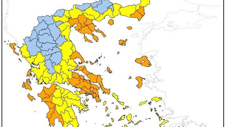 Πολύ υψηλός κίνδυνος πυρκαγιάς προβλέπεται αύριο για 9 περιφέρειες της χώρας