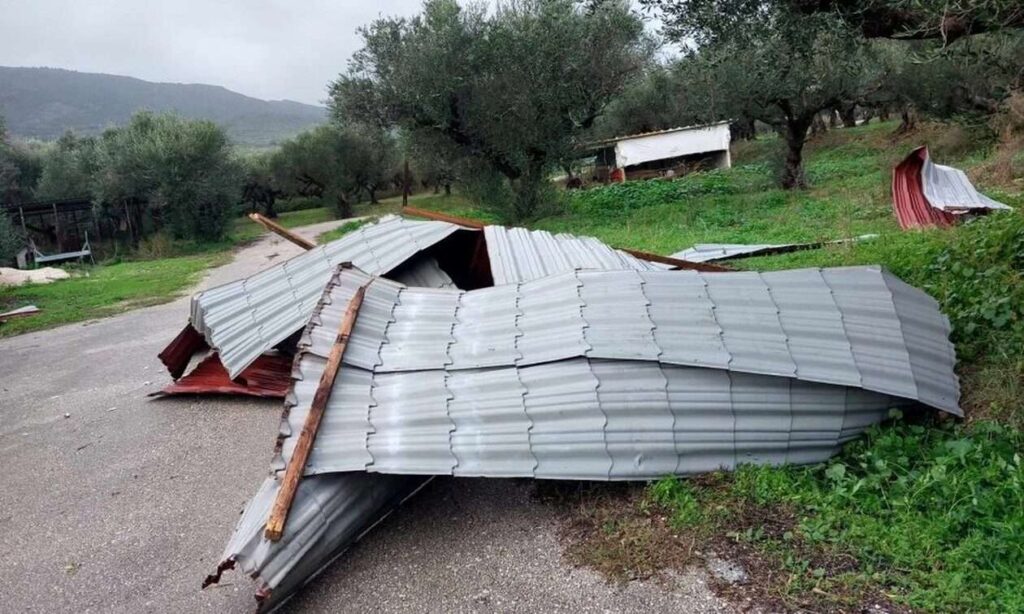 Ζάκυνθος: Σοβαρές ζημιές από ανεμοστρόβιλο που σάρωσε το Μουζάκι