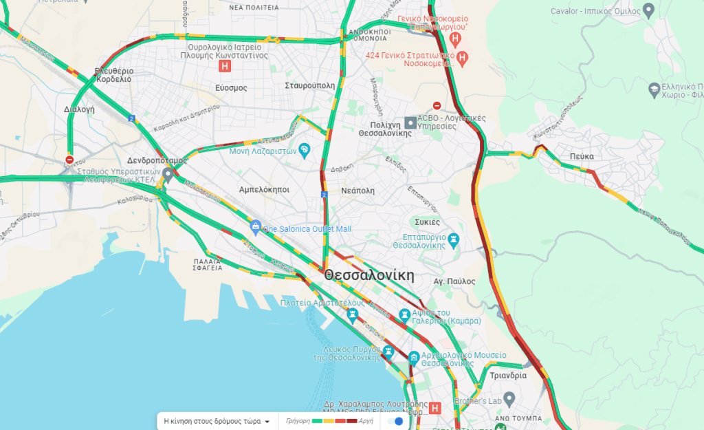 Θεσσαλονίκη: Στα κόκκινα από το πρωί η κίνηση στον Περιφερειακό