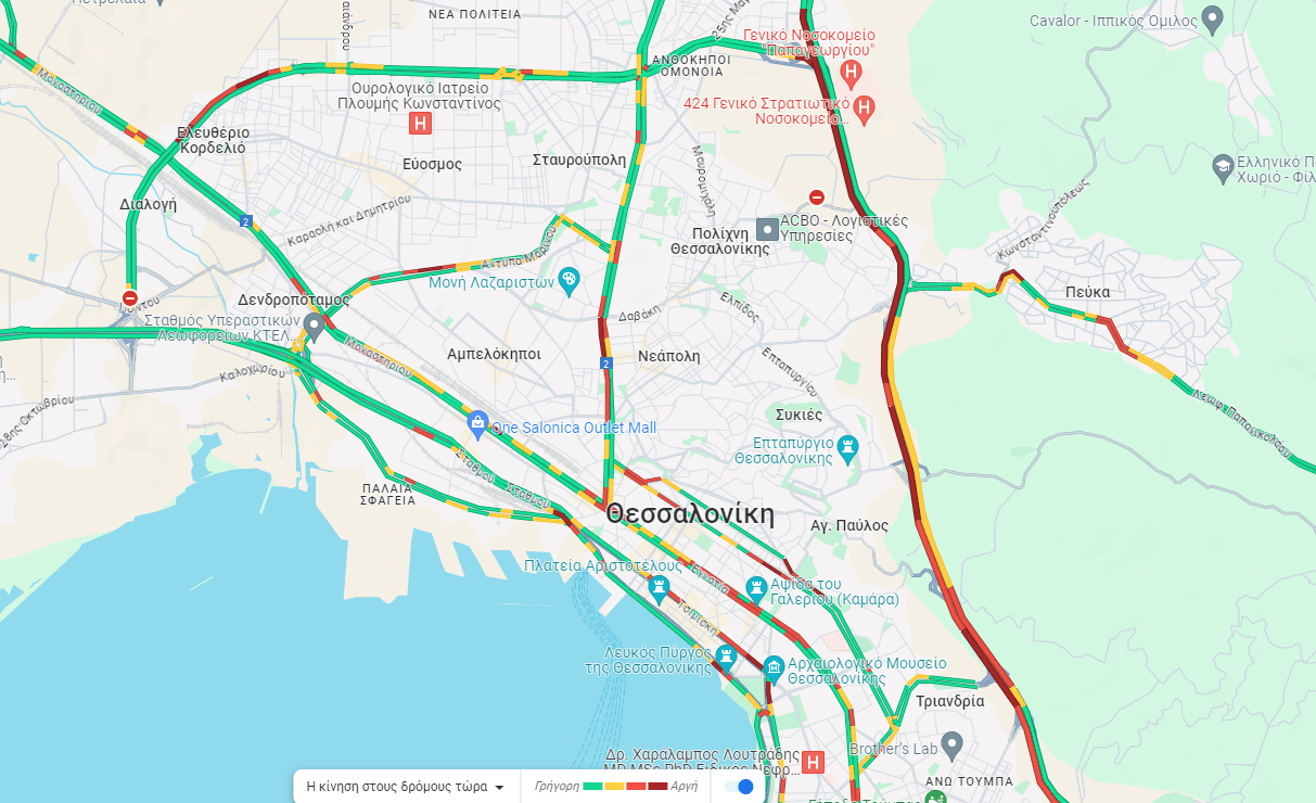 Θεσσαλονίκη: Στα κόκκινα από το πρωί η κίνηση στον Περιφερειακό