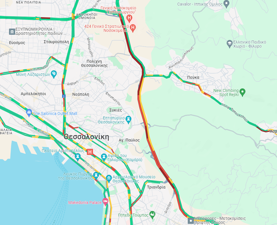 Θεσσαλονίκη: Στα κόκκινα η κίνηση στον Περιφερειακό με το “καλημέρα” – Δείτε που έχει μποτιλιάρισμα