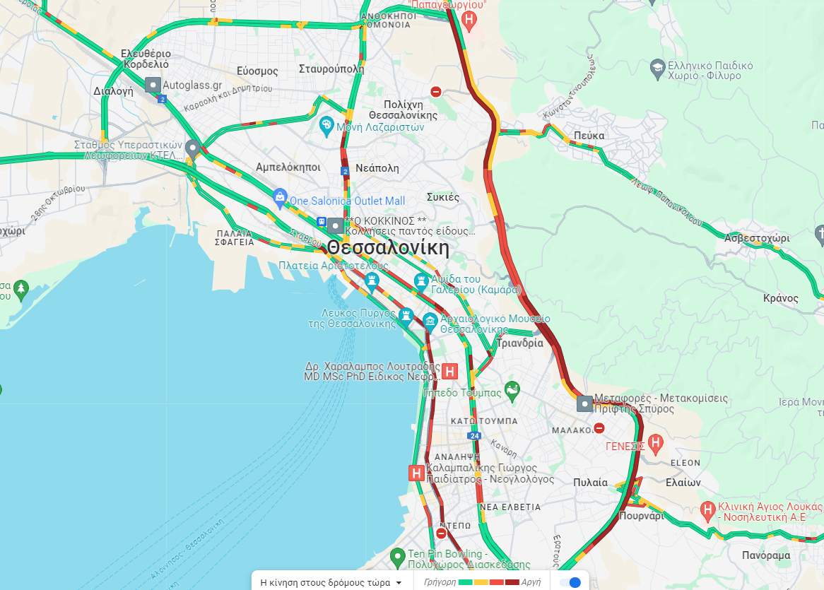 Θεσσαλονίκη: Χάος ξανά στον Περιφερειακό – Σοβαρά προβλήματα και στο κέντρο