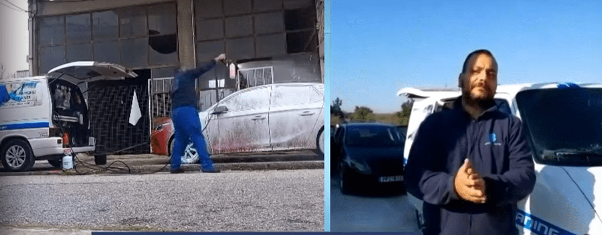 Πανέξυπνη ιδέα ενός 38χρονου από τη Λάρισα: Έφτιαξε κινητό...πλυντήριο -Πλένει καθημερινά από αυτοκίνητα μέχρι καναπέδς