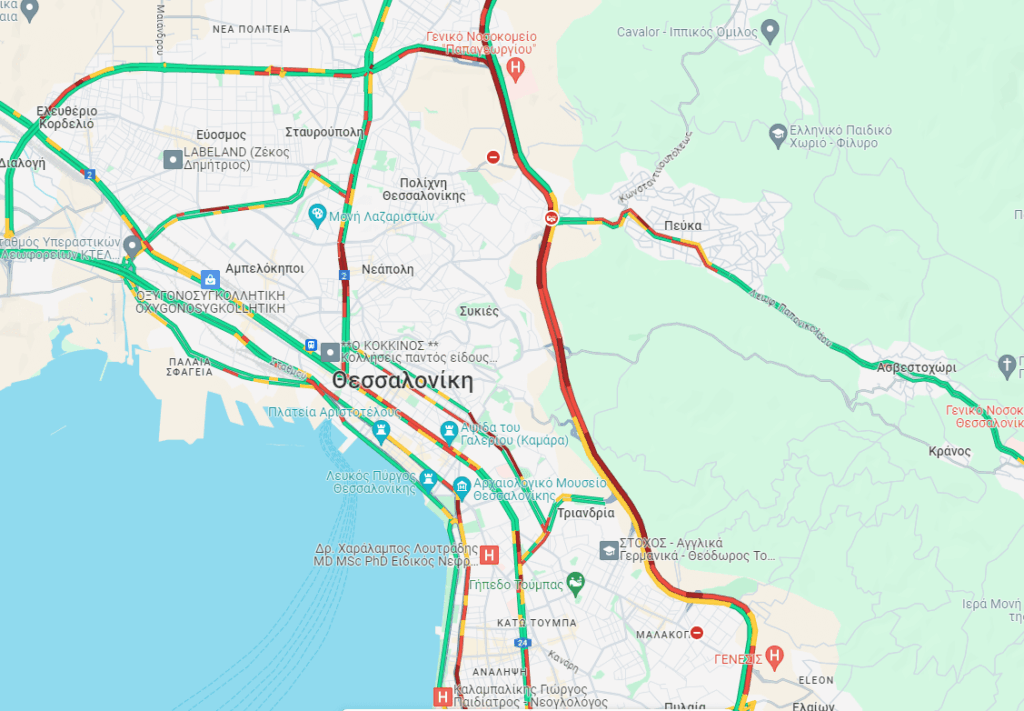 Θεσσαλονίκη: Καραμπόλα έξι οχημάτων και κυκλοφοριακό έμφραγμα στον Περιφερειακό