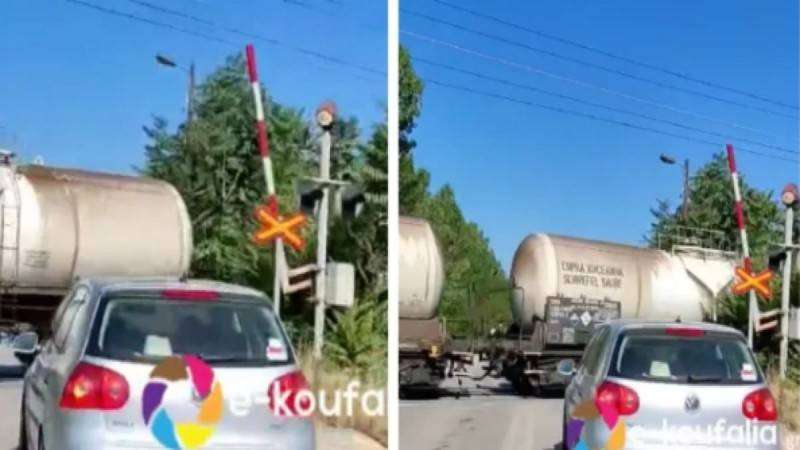 Θεσσαλονίκη: Παραλίγο τραγωδία – Τρένο πέρασε με ανεβασμένες μπάρες