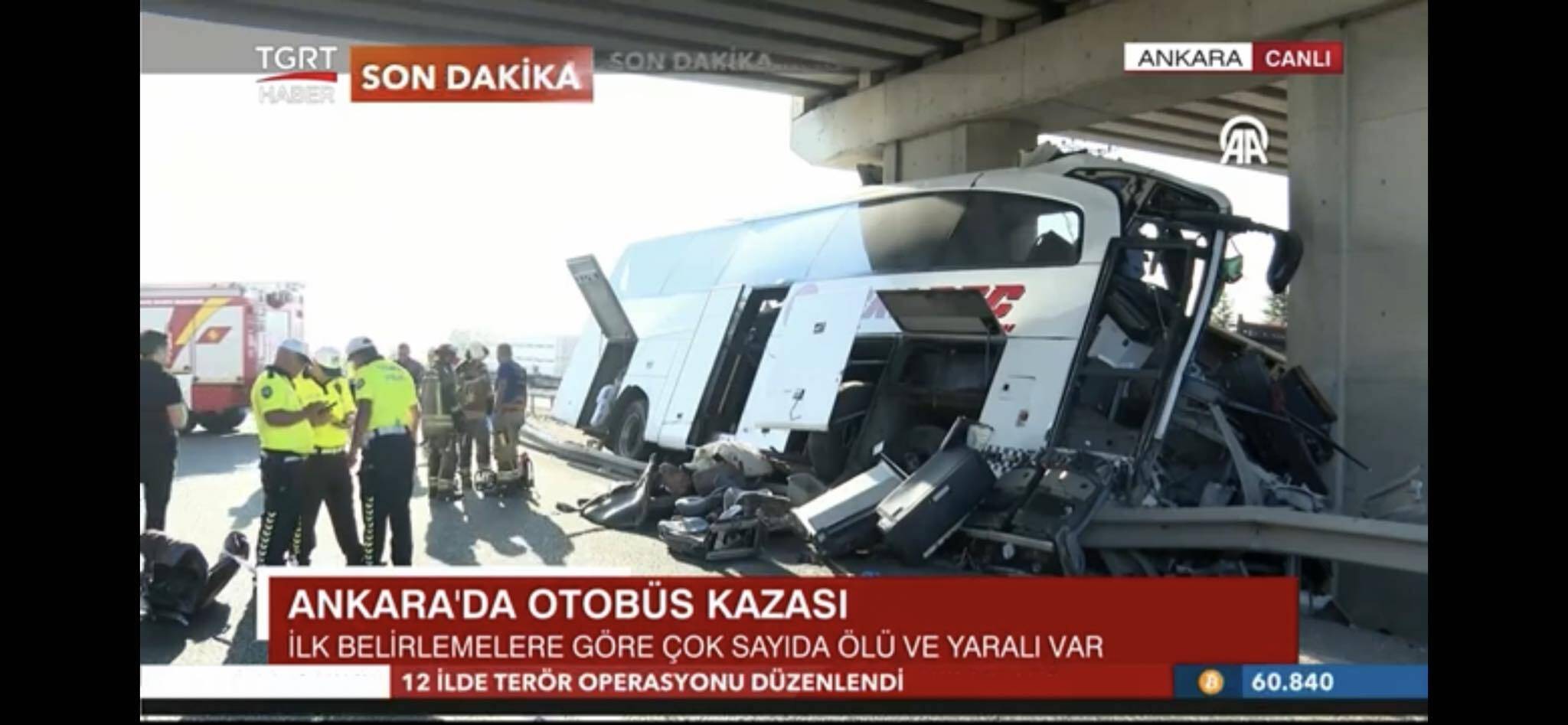 Τουρκία: 9 νεκροί από πρόσκρουση λεωφορείου σε μπαριέρες κάτω από γέφυρα (Video)