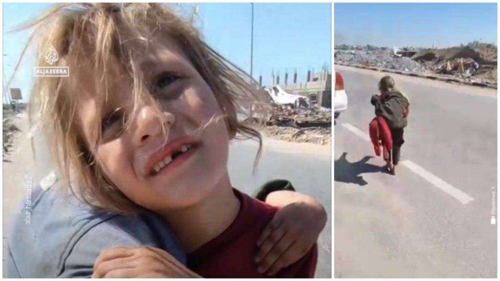 Γάζα: Κοριτσάκι μεταφέρει στην πλάτη του την τραυματισμένη αδερφή του – ΒΙΝΤΕΟ