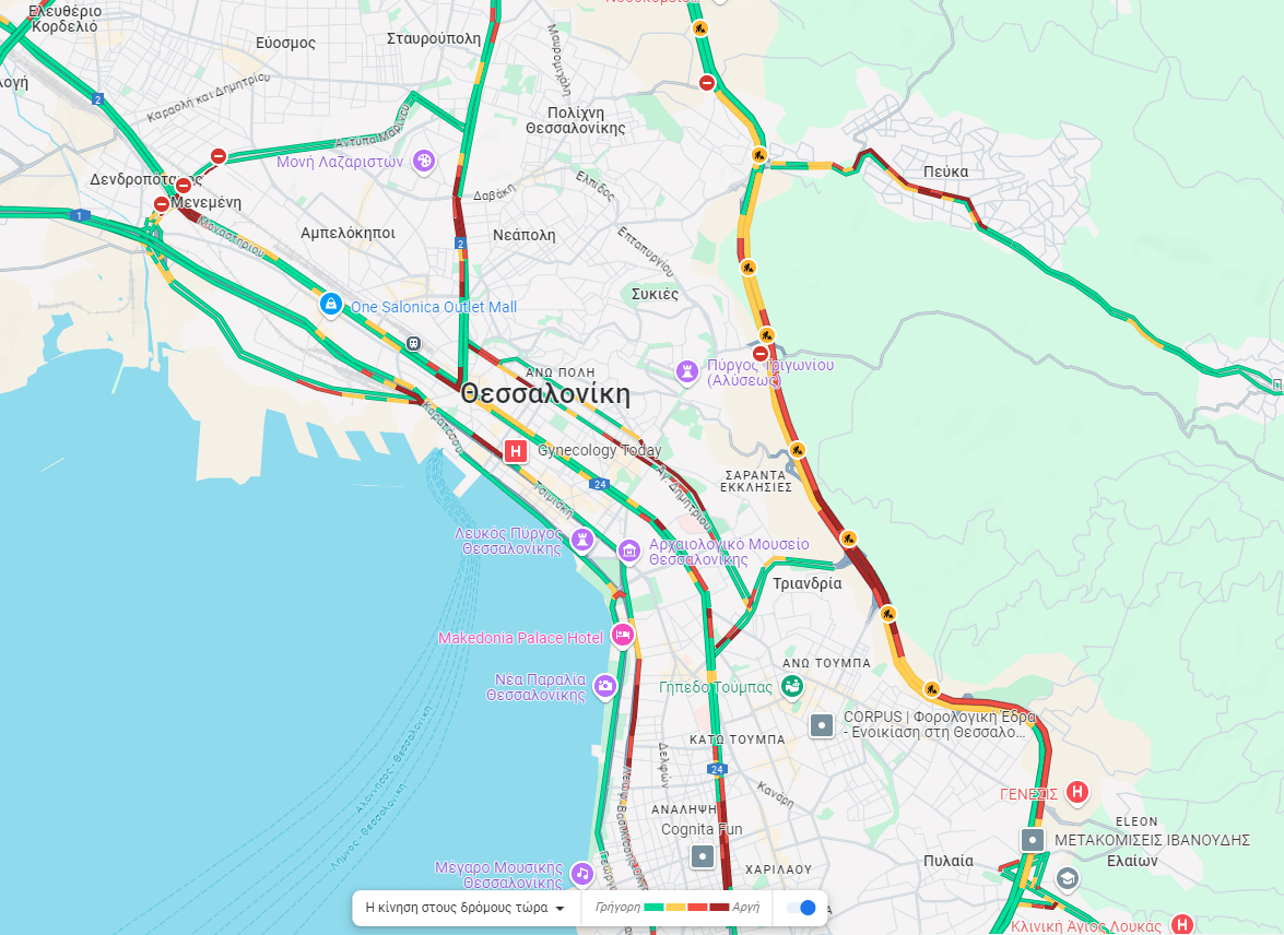 Θεσσαλονίκη: Μποτιλιάρισμα στον Περιφερειακό μετά από τριπλή καραμπόλα Ι.Χ.