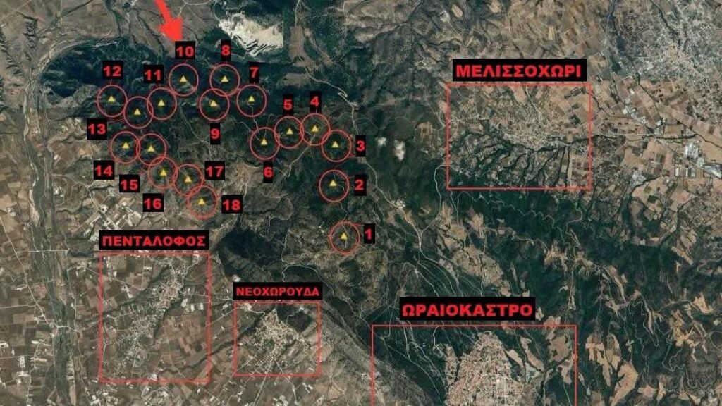 ΣΟΚ – Θα τοποθετηθούν 18 ανεμογεννήτριες στο Ωραιόκαστρο Θεσσαλονίκης – ΧΑΡΤΗΣ ΤΗΣ ΡΑΕ