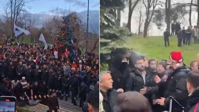 Επεισόδια σε πανεπιστήμιο της Κωνσταντινούπολης – Εμπόδισαν τους φοιτητές να στολίσουν χριστουγεννιάτικο δέντρο