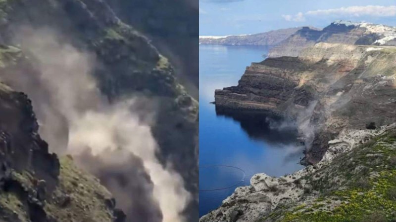 Νέες κατολισθήσεις στη Σαντορίνη λόγω των συνεχών σεισμών