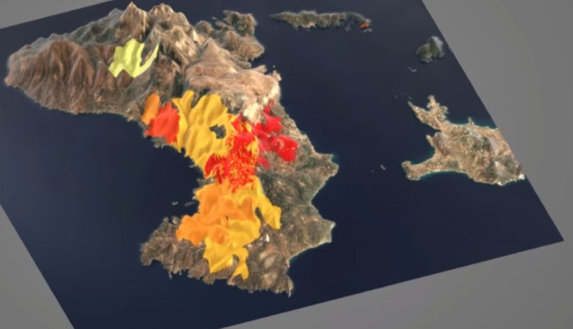 Φωτιά στη Χίο: Νέα μεγάλη αναζωπύρωση στο βουνό Προβατά