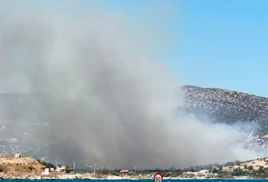 Πυρκαγιά στην Κερατέα – Μήνυμα του 112