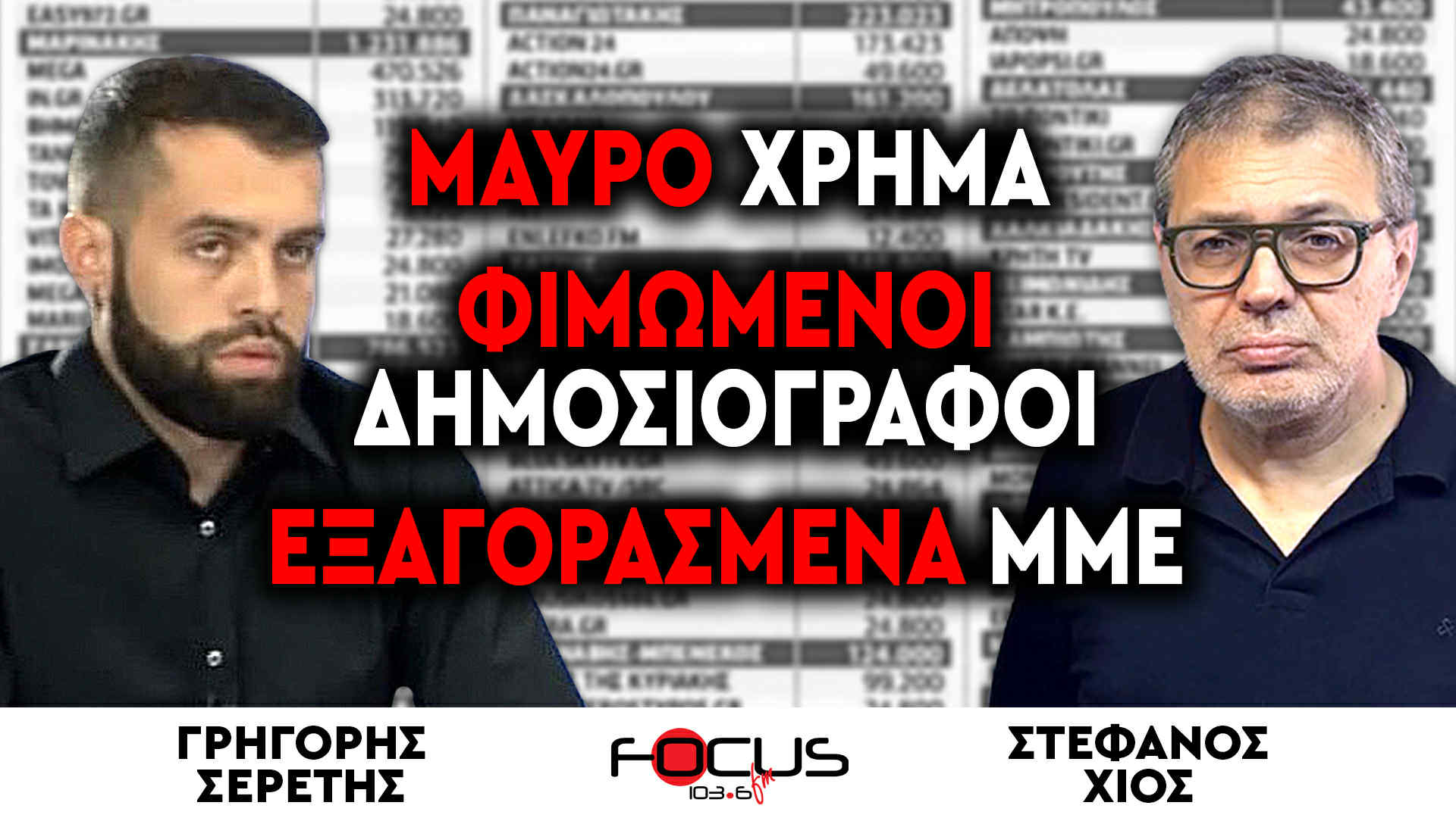 Μαύρο Χρήμα, Φιμωμένοι Δημοσιογράφοι, Εξαγορασμένα ΜΜΕ - Γρηγόρης Σερέτης, Στέφανος Χίος