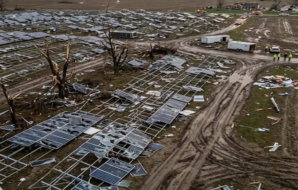 Ισχυροί άνεμοι ισοπέδωσαν γιγάντιο φωτοβολταϊκό πάρκο