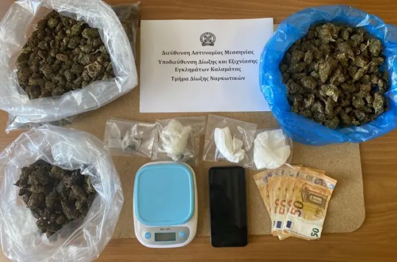 Σύλληψη 64χρονου που διακινούσε κοκαΐνη, ηρωίνη και κάνναβη στην πόλη της Καλαμάτας