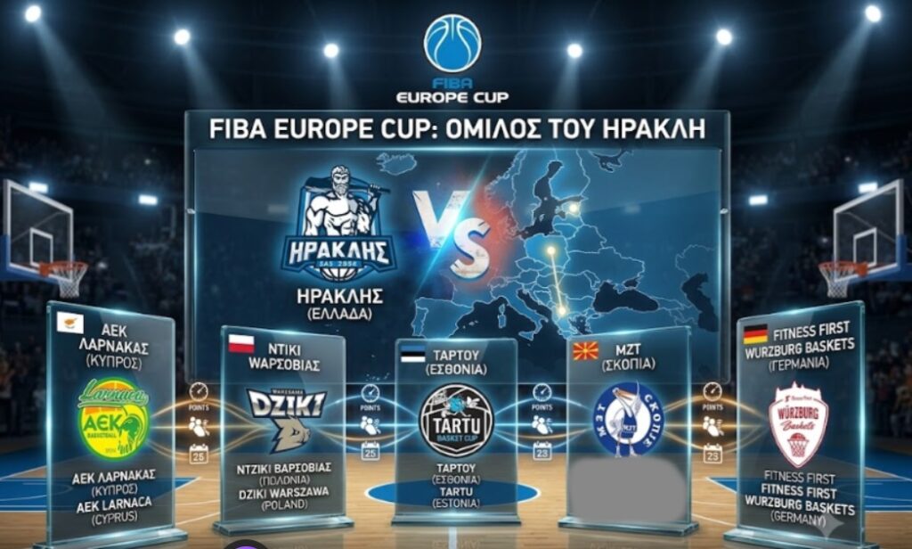 Οι αντίπαλοι του Ηρακλή στο FIBA Europe Cup
