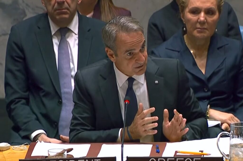 Κυριάκος Μητσοτάκης από το Συμβούλιο Ασφαλείας του Ο.Η.Ε: «Η Τουρκία και η Λιβύη δεν έχουν αντικείμενες ή παρακείμενες ακτές»